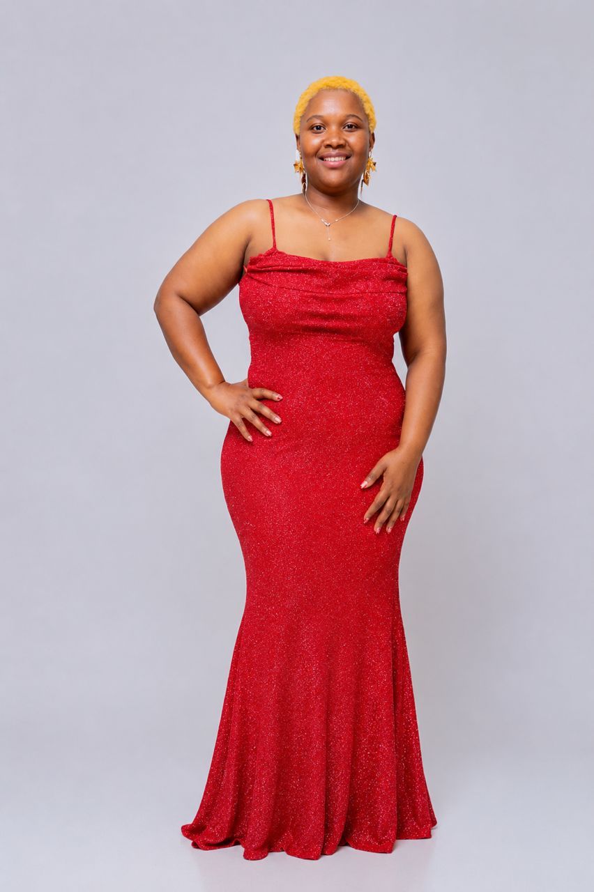 Sleeveless Shimmering Mermaid Gown with Thin Straps