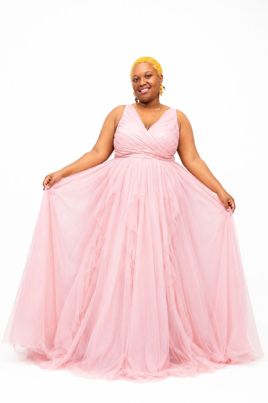Pastel Pink Whimsical Tulle Ballgown