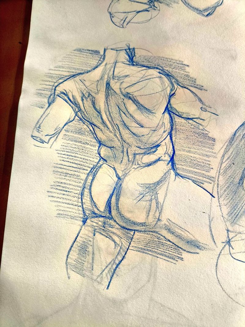 Collection of small thumbnail sketches showing figure composition and negative-space exploration.