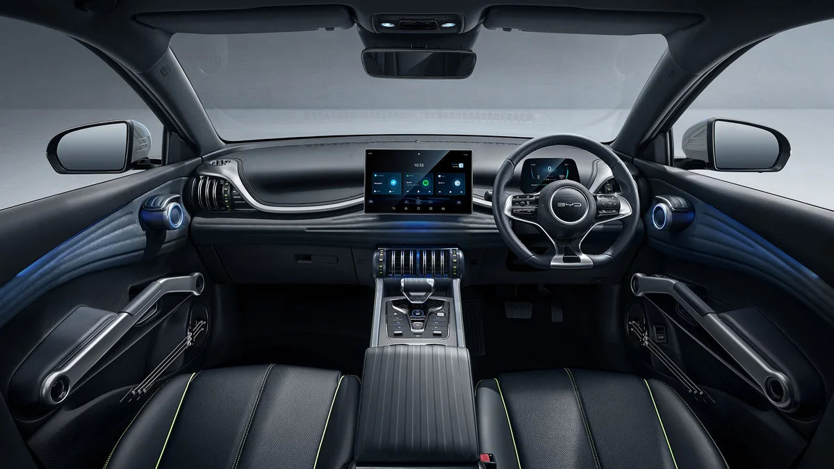 Rhythmic Fitness-Inspired Cockpit with Muscular Streamline Console