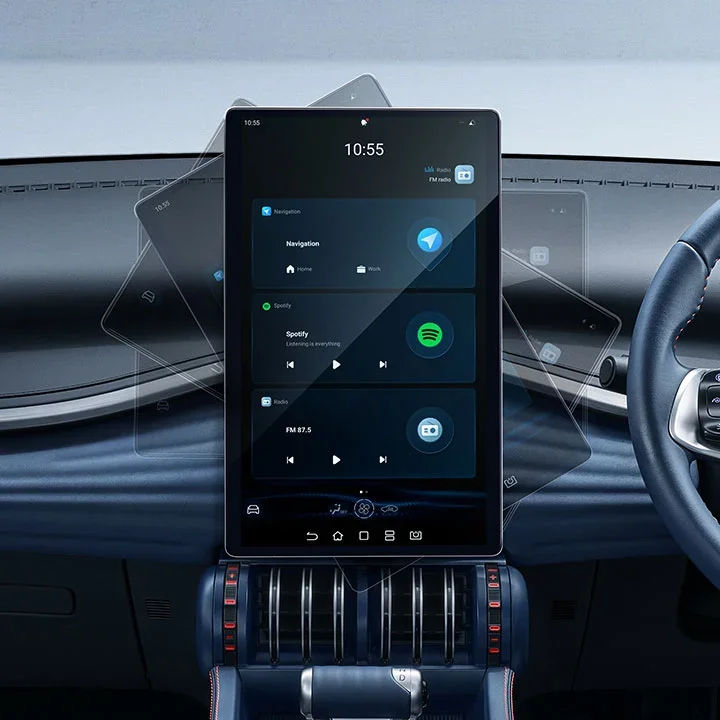 12.8-inch (32.5 cm) Adaptive Rotating Touchscreen with Apple CarPlay & Android Auto