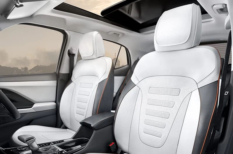 Premium Dual-Tone Leatherette Upholstery with Front Ventilated Seats