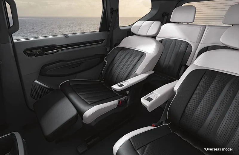 2nd-Row Powered VIP Lounge Relaxation Captain Seats with 8-Way Power Adjust, Leg Support & Massage Function