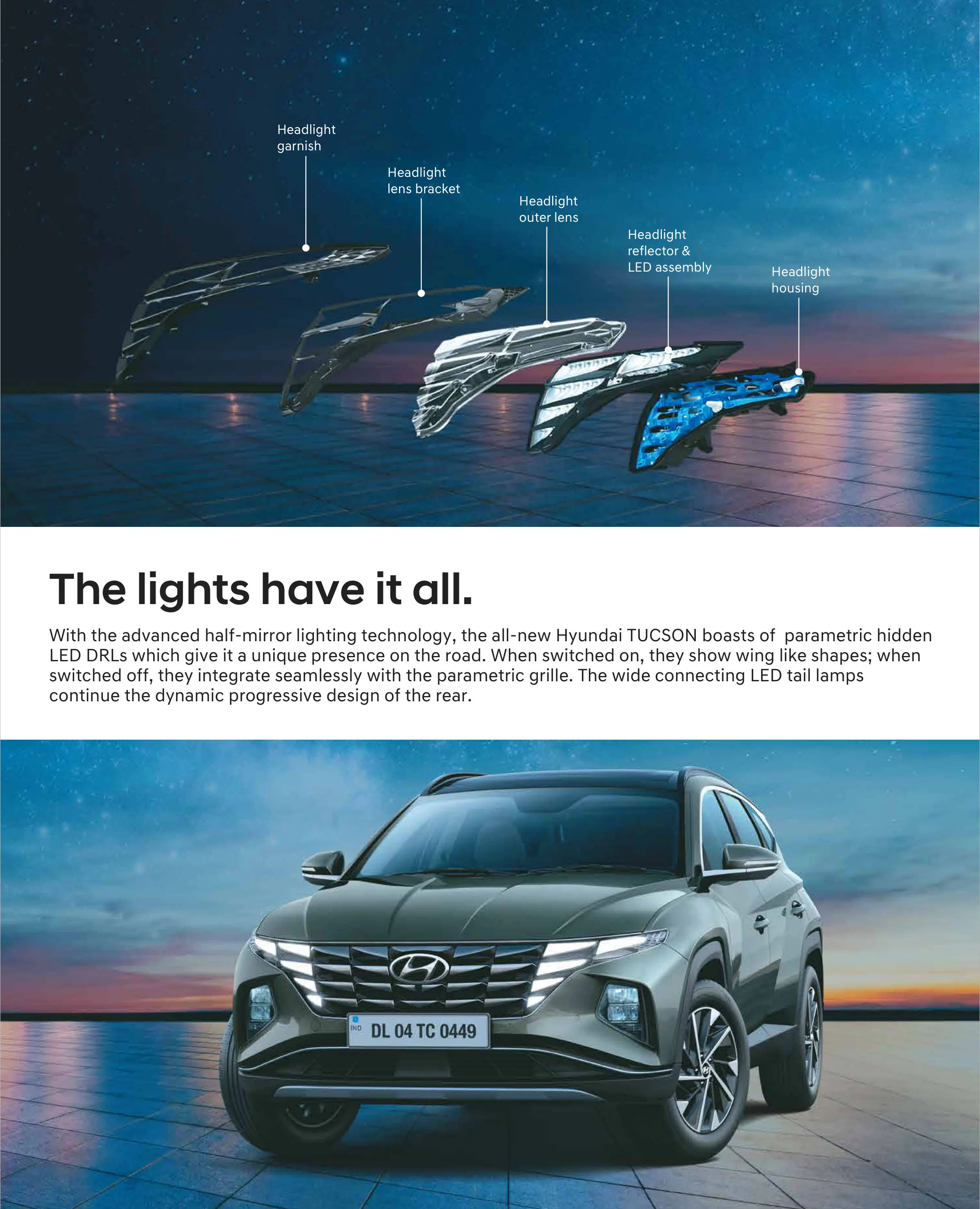 Full-Width Connecting Parametric LED Tail Lamps & Concealed Rear Wiper