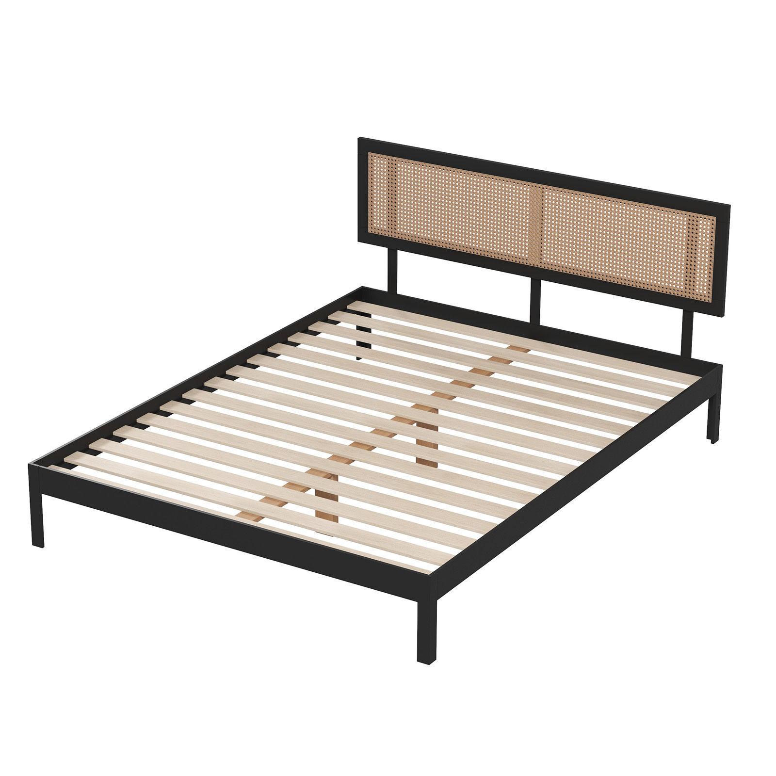 Casa Decor Tulum Platform Bed Rattan Bed Head Solid Wooden Frame - Picture 18 of 21