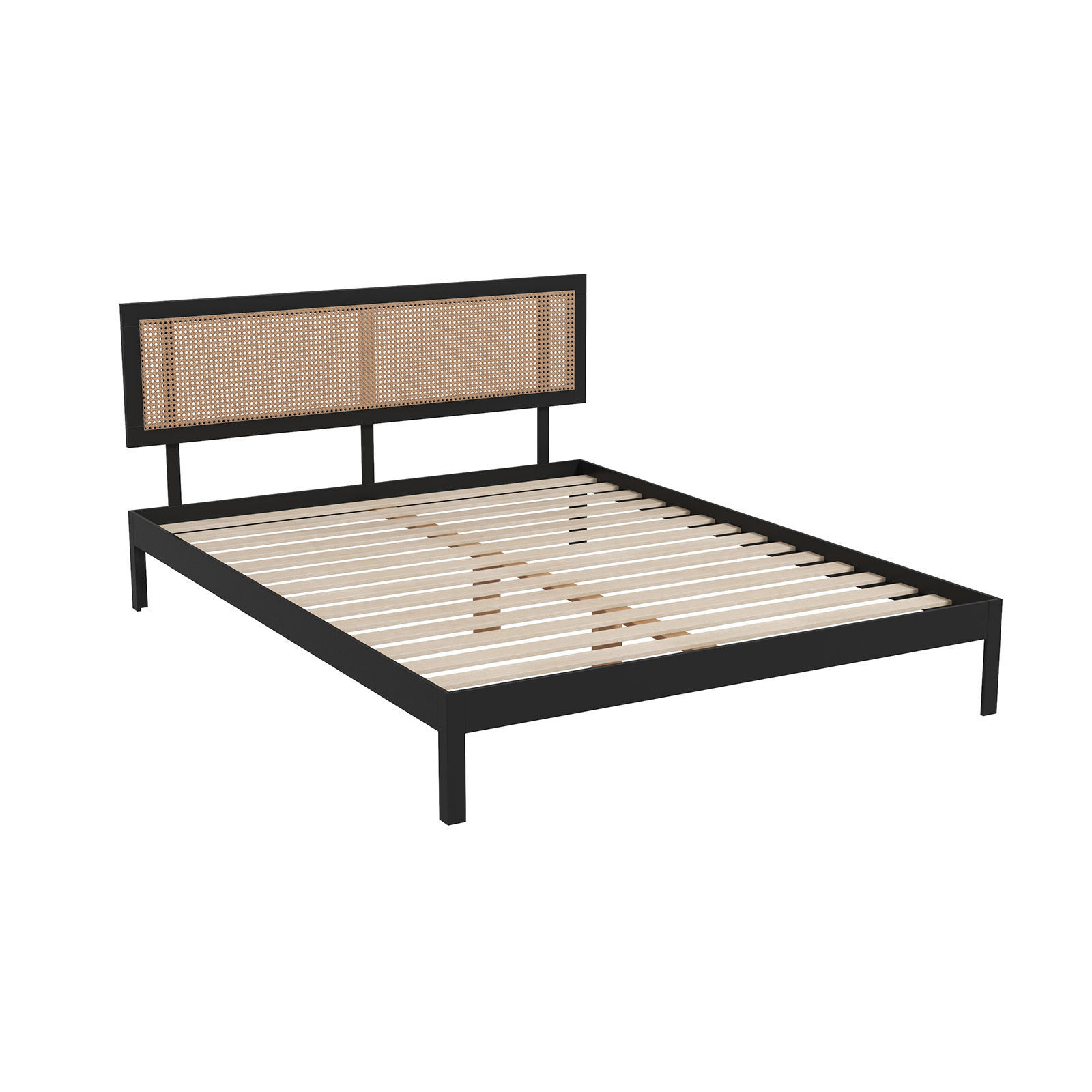 Casa Decor Tulum Platform Bed Rattan Bed Head Solid Wooden Frame - Picture 19 of 21