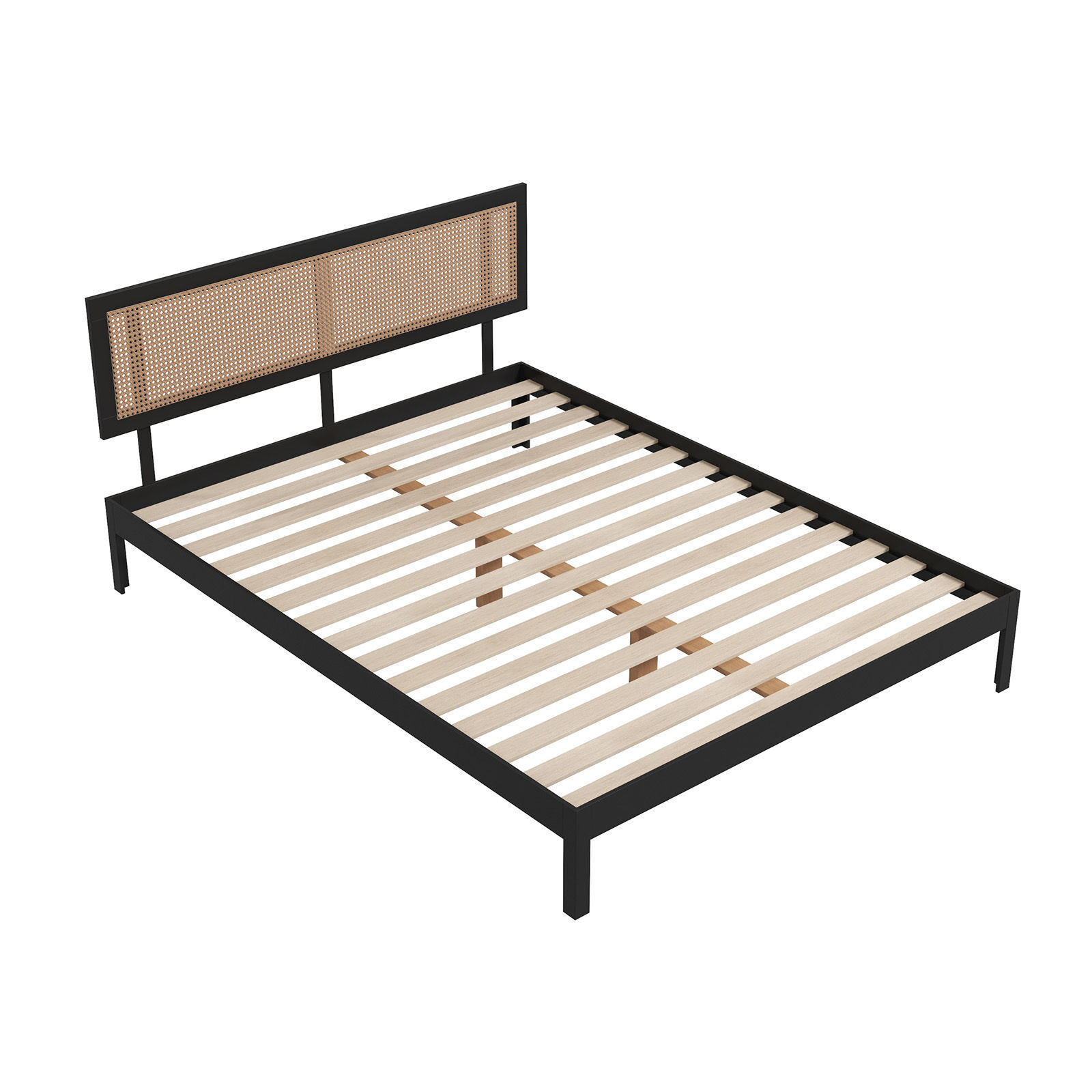 Casa Decor Tulum Platform Bed Rattan Bed Head Solid Wooden Frame - Picture 20 of 21