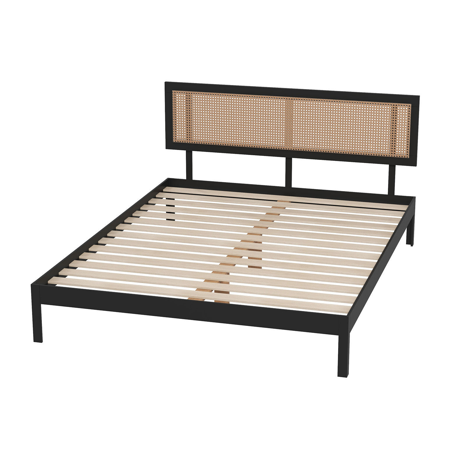 Casa Decor Tulum Platform Bed Rattan Bed Head Solid Wooden Frame - Picture 21 of 21