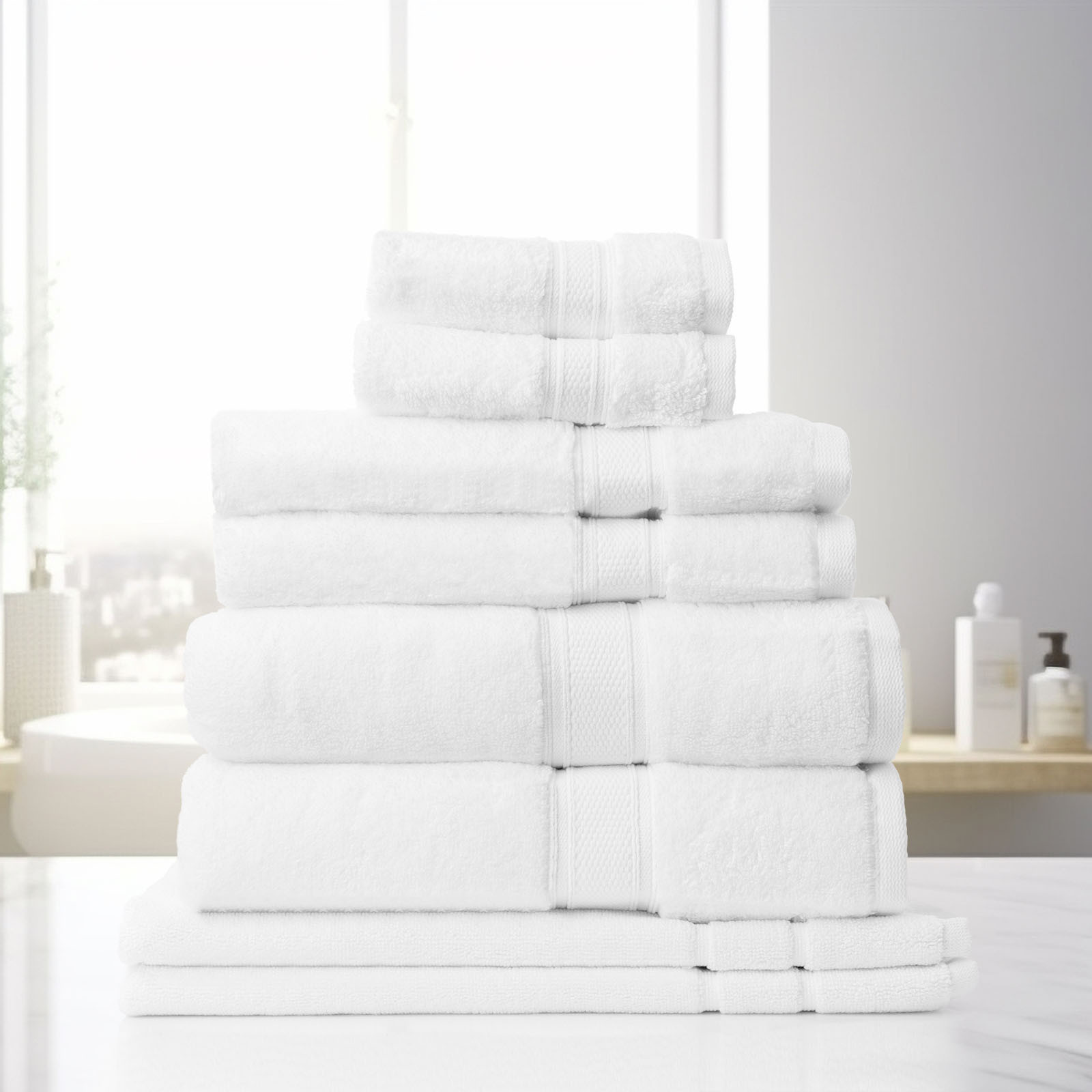 Royal Comfort Towel 8 Piece Set 100% Cotton Zero Twist Luxury Plush Soft - Picture 62 of 70