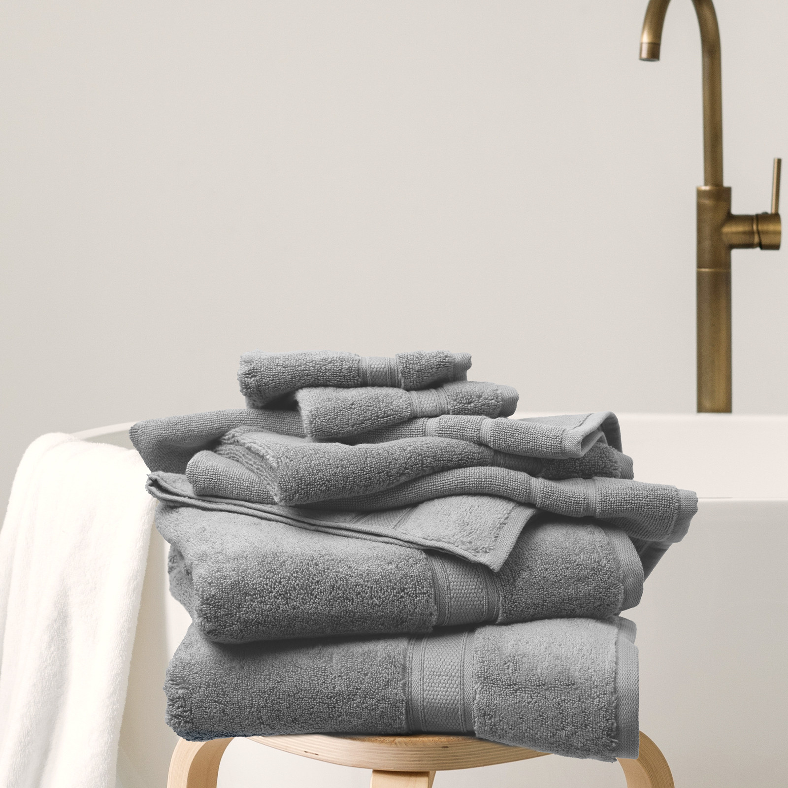 Royal Comfort Towel 8 Piece Set 100% Cotton Zero Twist Luxury Plush Soft - Picture 43 of 70