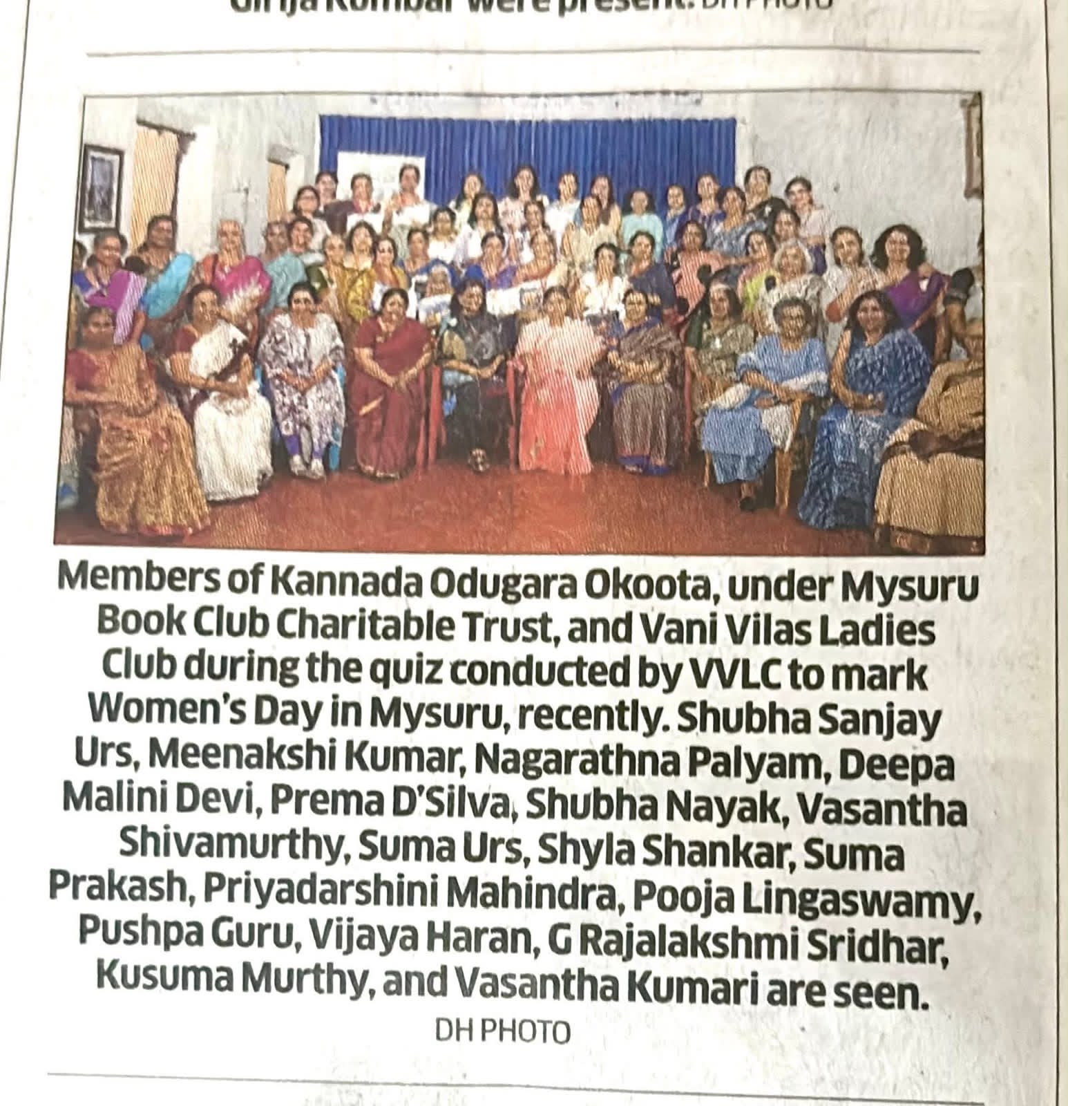 Kannada Odugara Okoota — Women's Day quiz with Vani Vilas Ladies Club