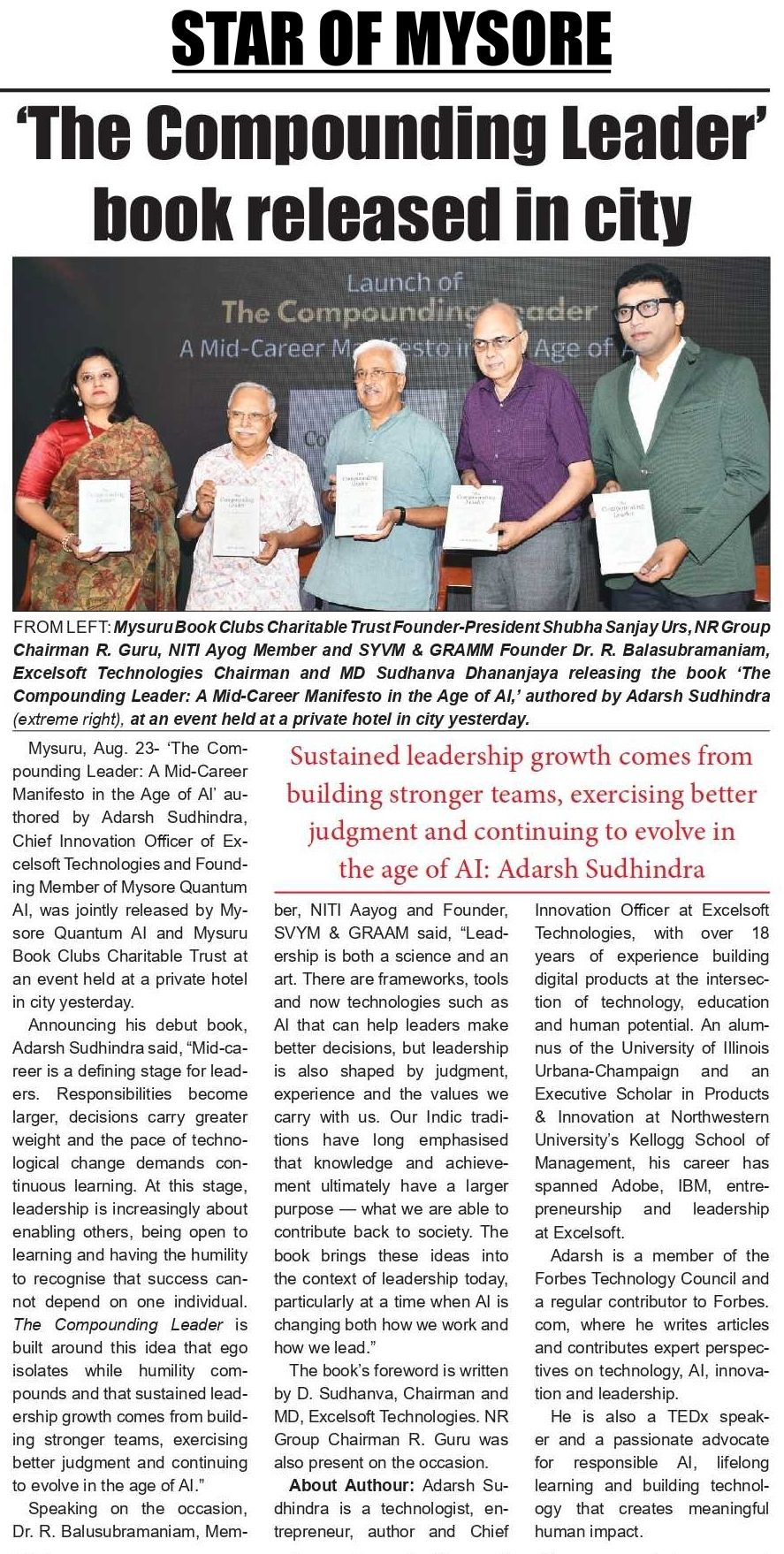 Star of Mysore — The Compounding Leader book released