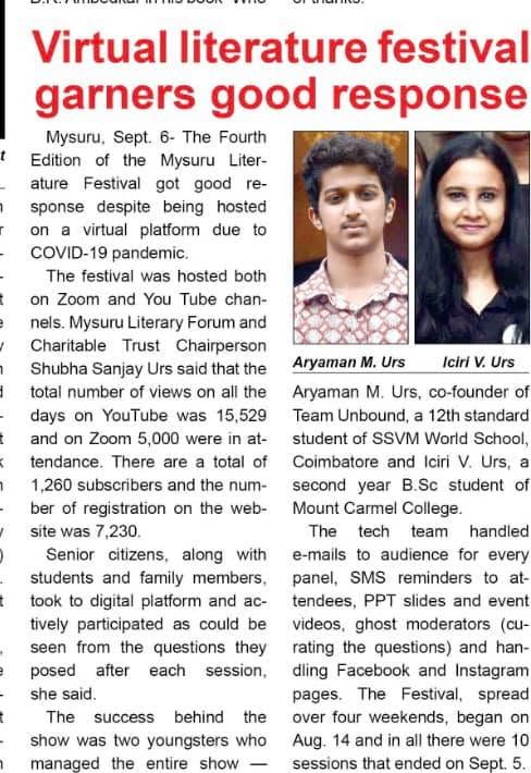 Mysuru Book Clubs in the news