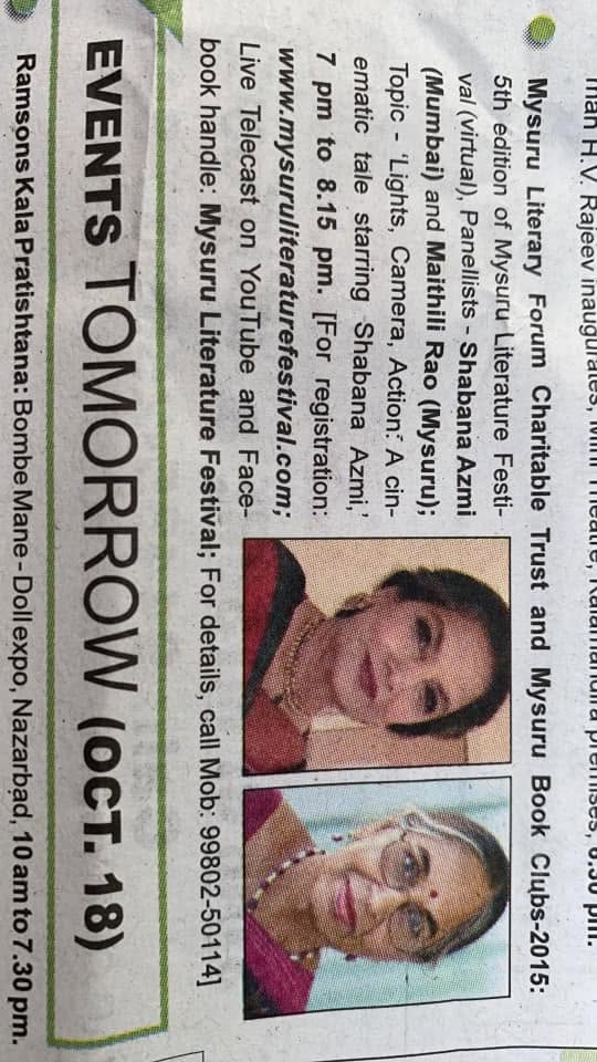 Mysuru Book Clubs in the news