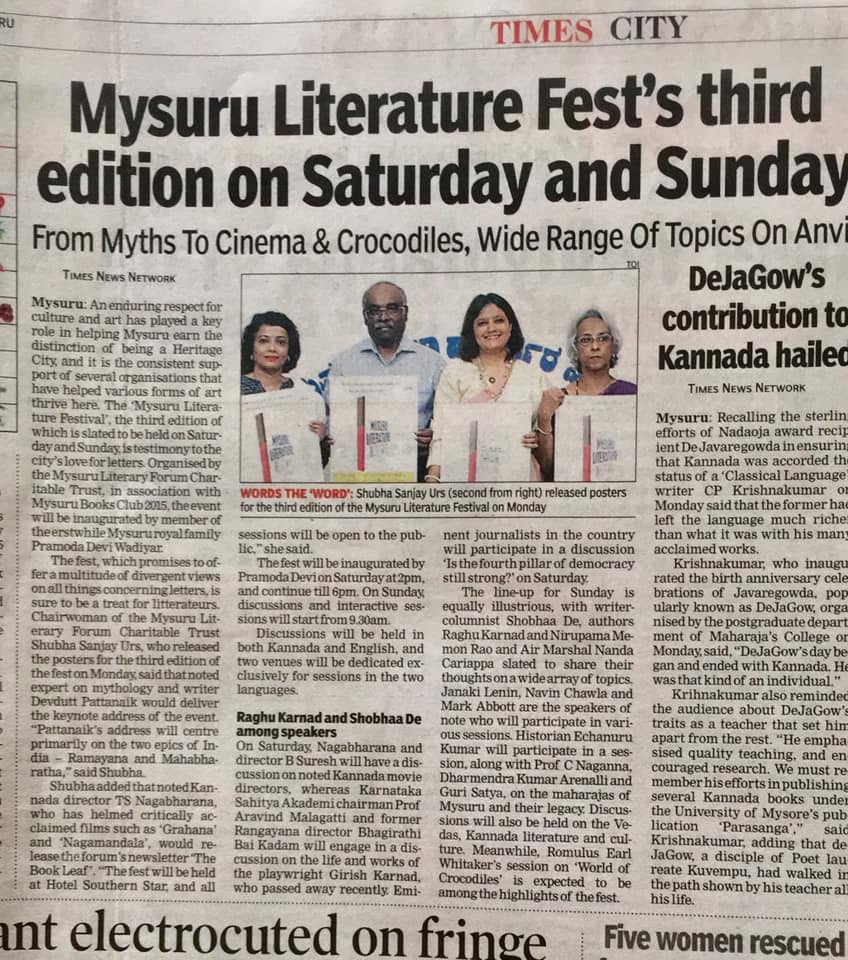 Mysuru Book Clubs in the news