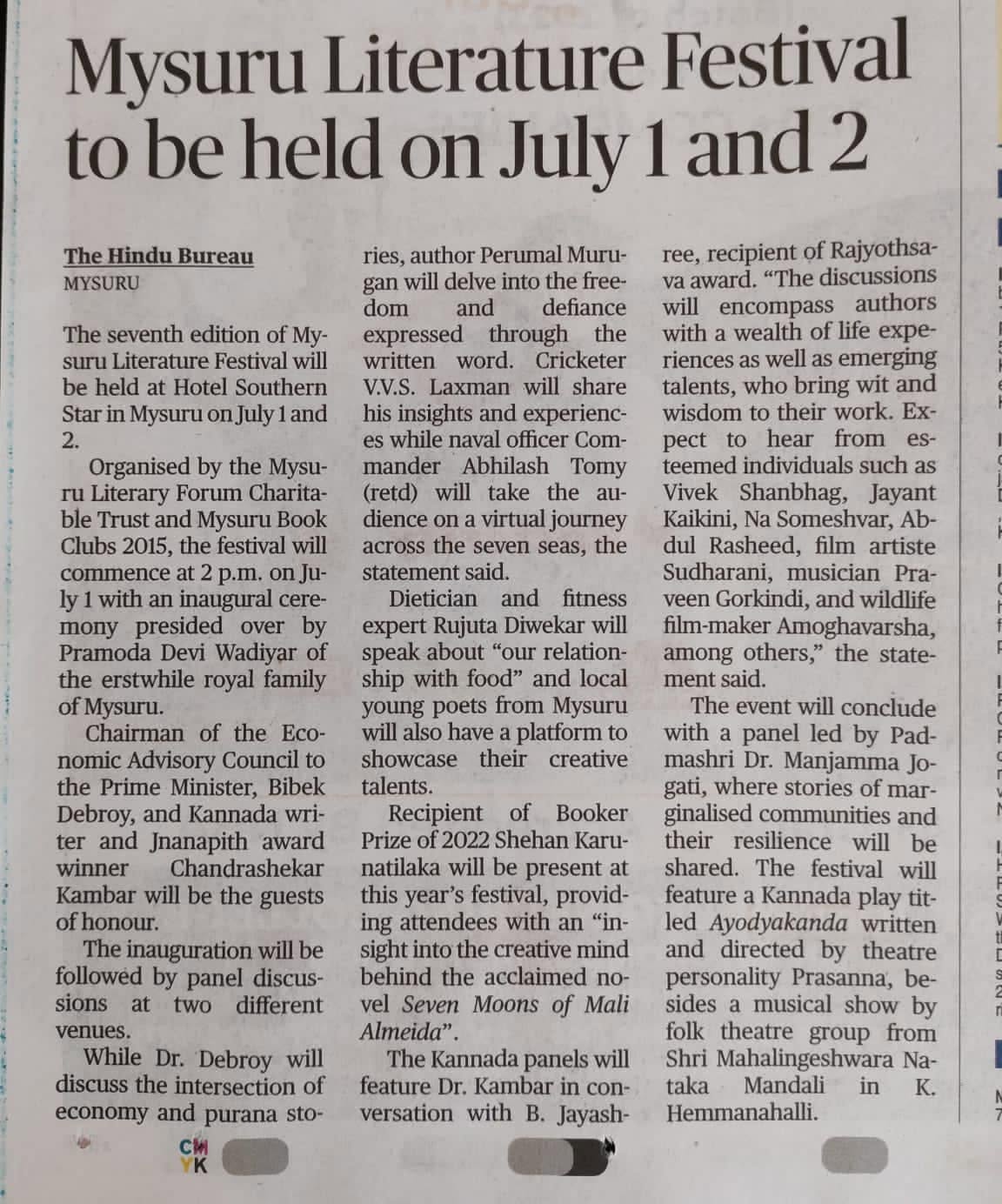 Mysore Book Clubs in the news — 37