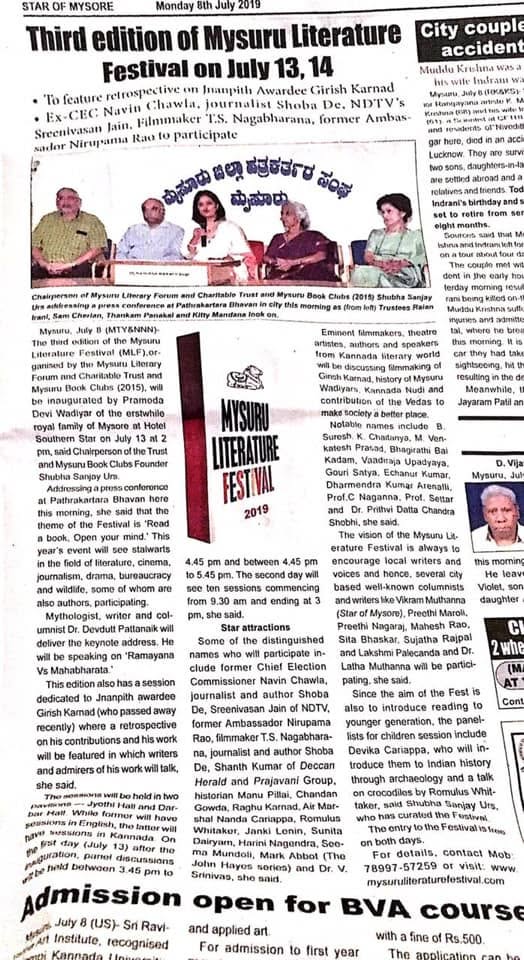 Mysuru Book Clubs in the news