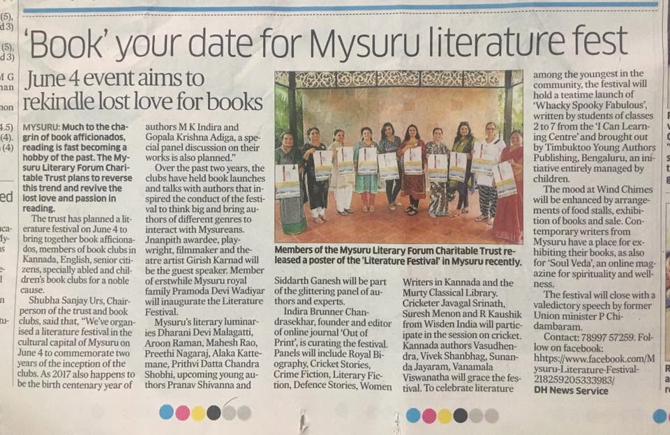 Mysuru Book Clubs in the news