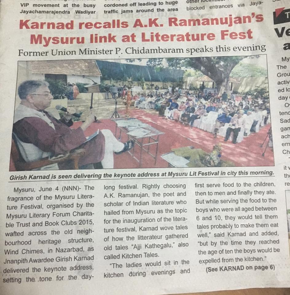 Mysuru Book Clubs in the news