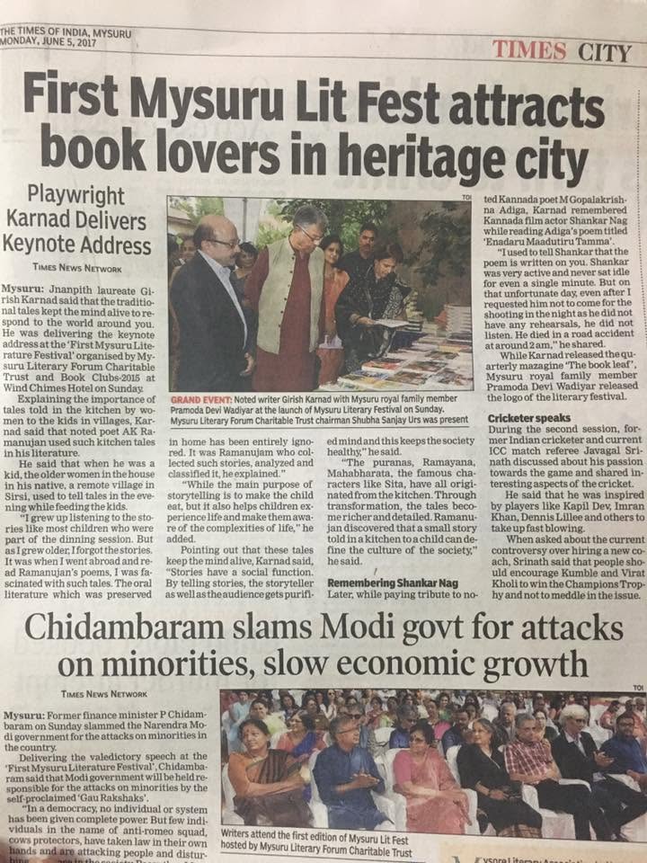 Mysuru Book Clubs in the news