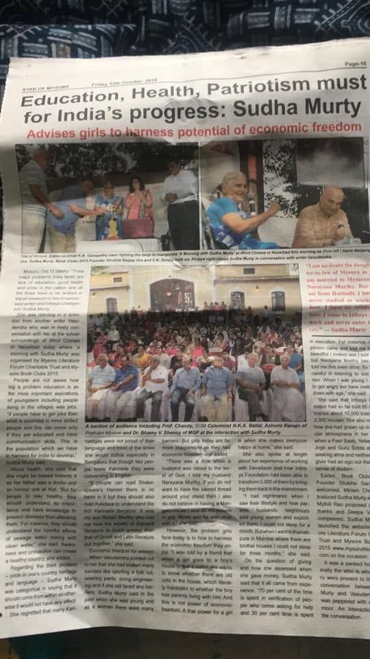 Mysuru Book Clubs in the news