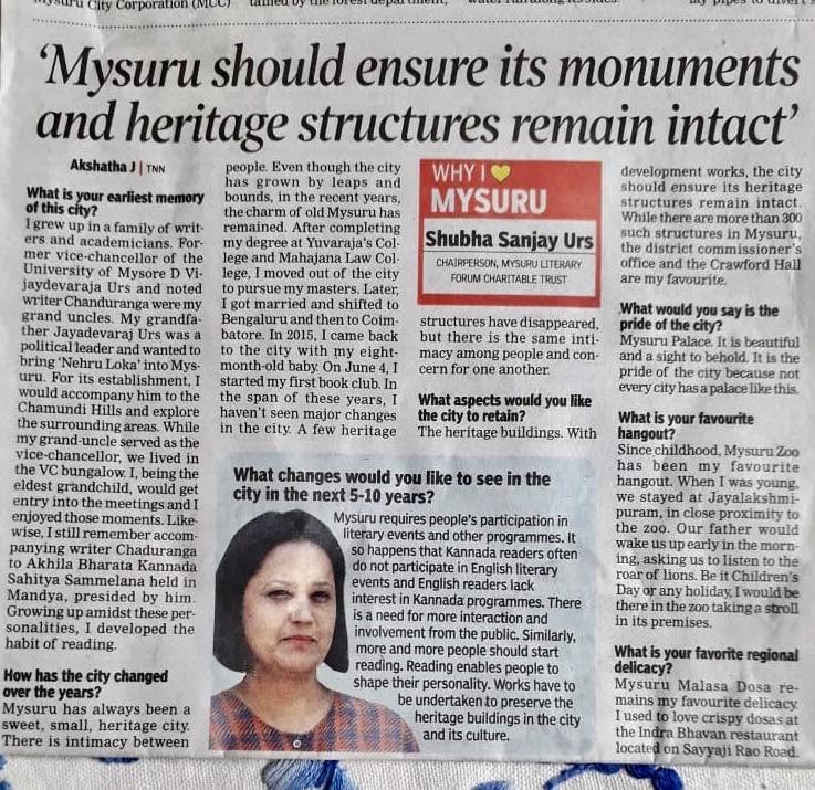 Mysuru Book Clubs in the news