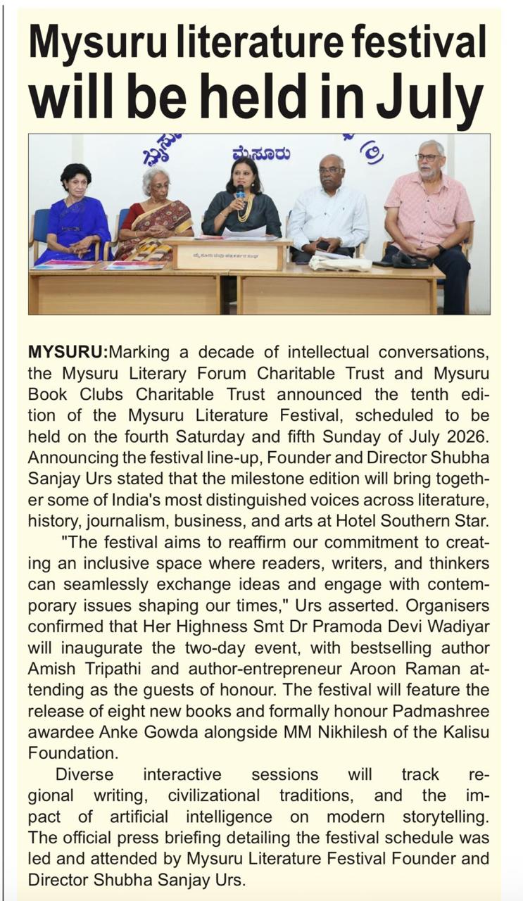 Mysuru Book Clubs in the news
