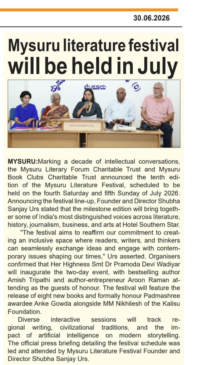 Mysuru Book Clubs in the news