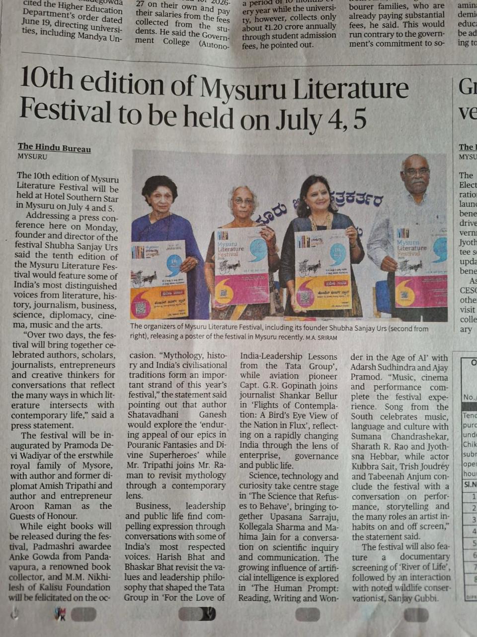 Mysuru Book Clubs in the news