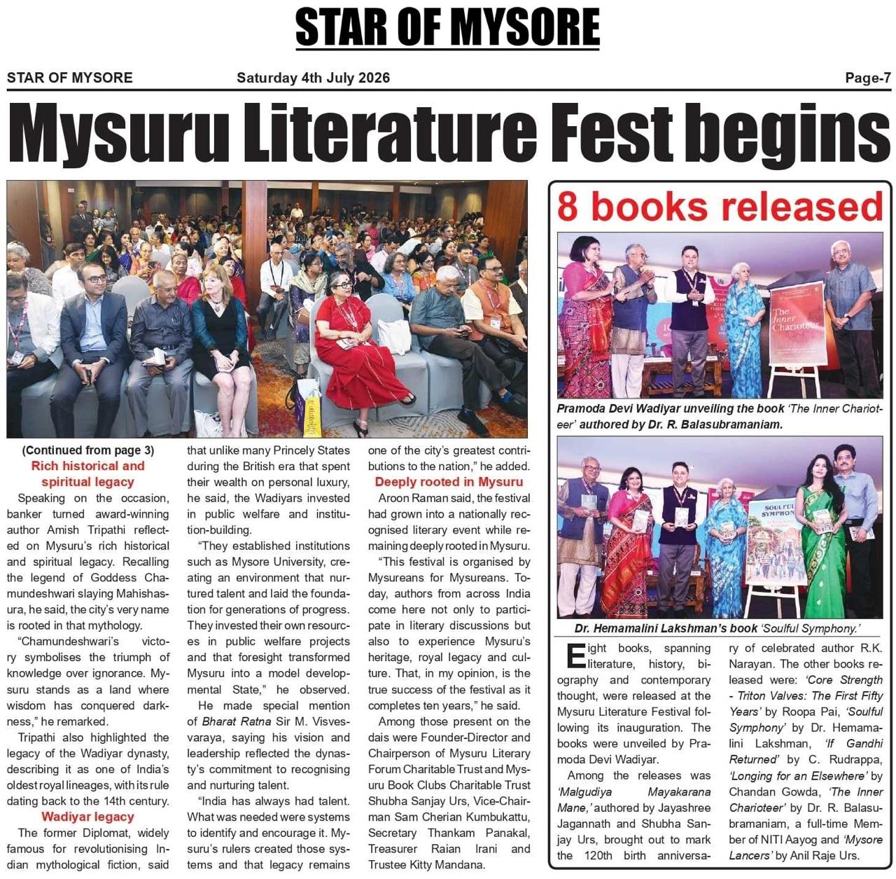 Mysuru Book Clubs in the news