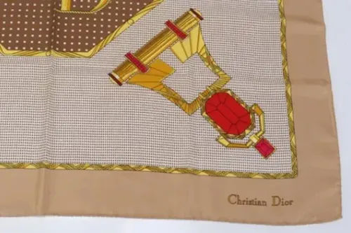 【クリスチャンディオール】大判 ストール ショール タッセル柄 エンブレム柄 Dior Christian Dior Accessories,scarves