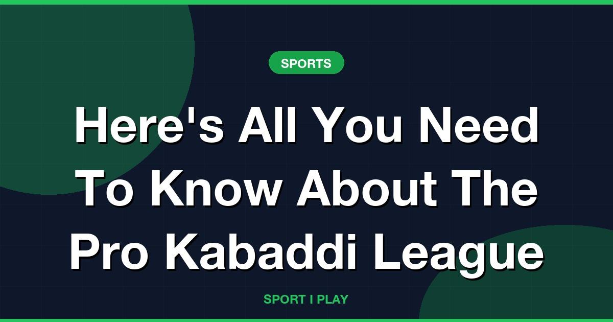 Here’s All You Need To Know About The Pro Kabaddi League