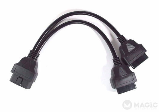 Connection Cable: OBD splitter 16 pin male to 16 pin female-female