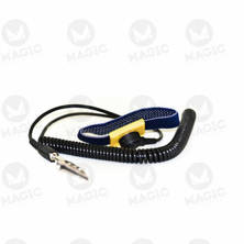 Antistatic, 10mm stud, large fixed fabric wristband with 1,8m wire and 4mm plug for personal safety. lazyload