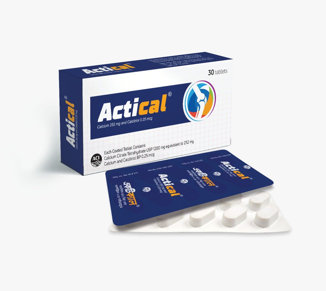 Actical 1200 mg+0.25 mcg Packaging