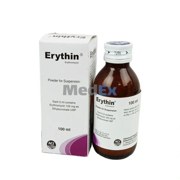 Erythin 125 mg/5 ml Packaging
