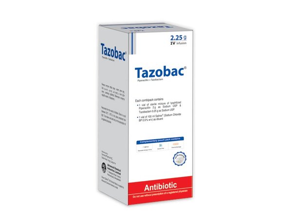 Tazobac (2 gm+0.25 gm)/vial Packaging