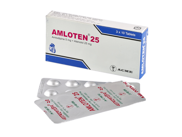 Amloten 5 mg+25 mg Packaging