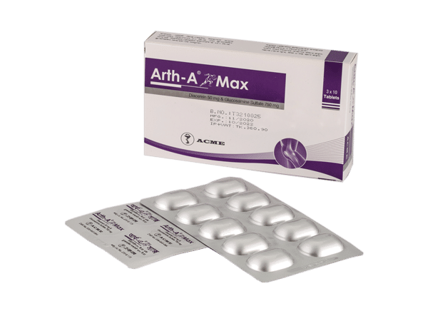 Arth-A Max 750 mg+50 mg Packaging
