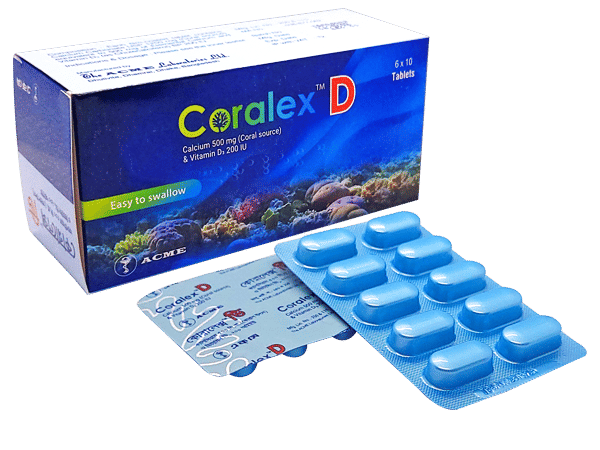 Coralex D 500 mg+200 IU Packaging