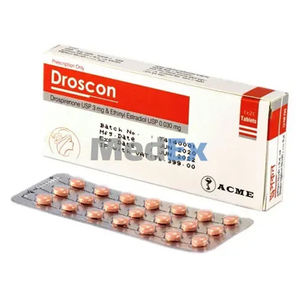 Droscon 3 mg+0.03 mg Packaging