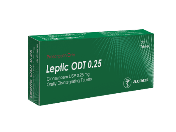 Leptic ODT 0.25 mg Packaging
