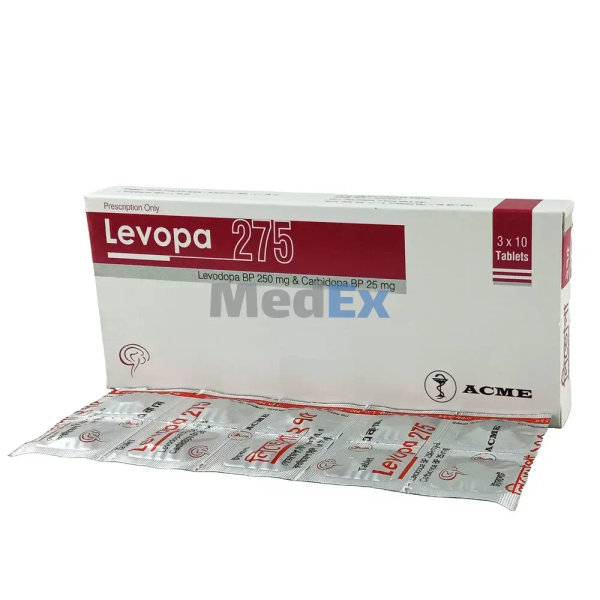 Levopa 250 mg+25 mg Packaging