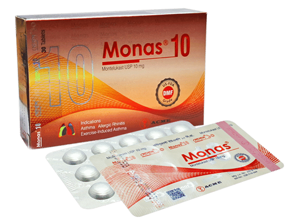 Monas 10 mg Packaging