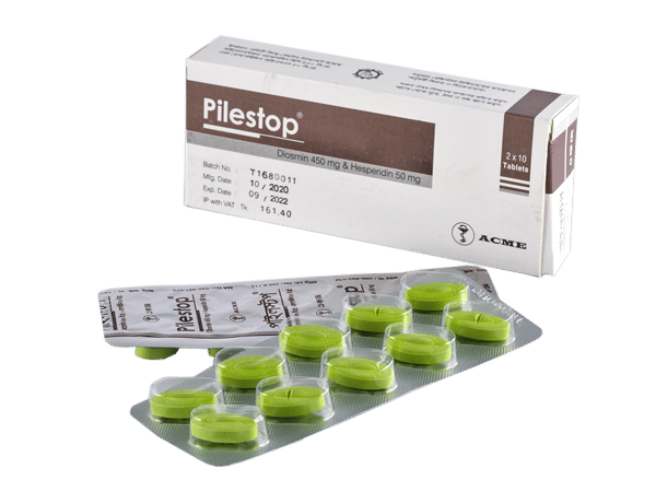 Pilestop 450 mg+50 mg Packaging