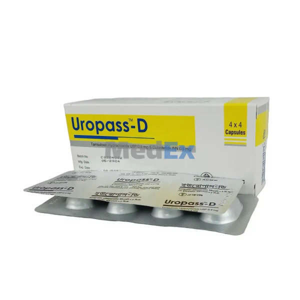 Uropass-D 0.4 mg+0.5 mg Packaging