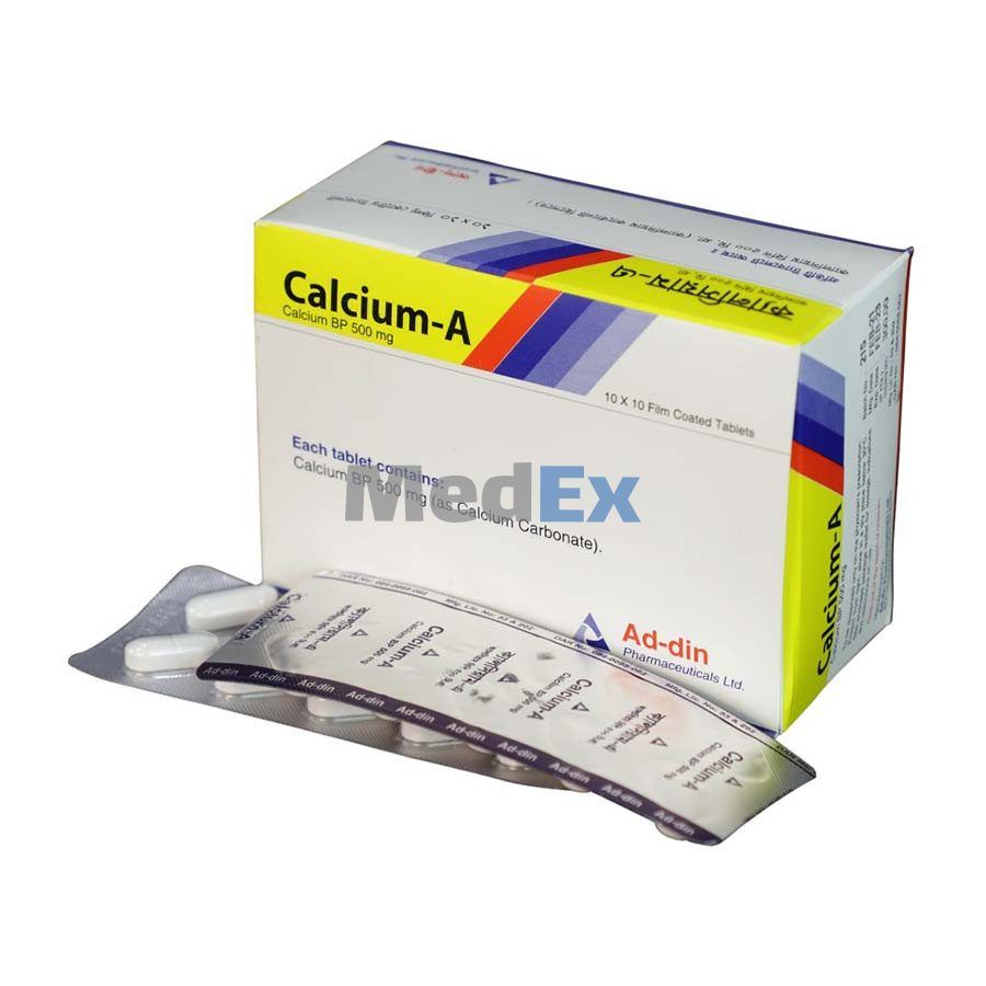 Calcium-A 500 mg Packaging