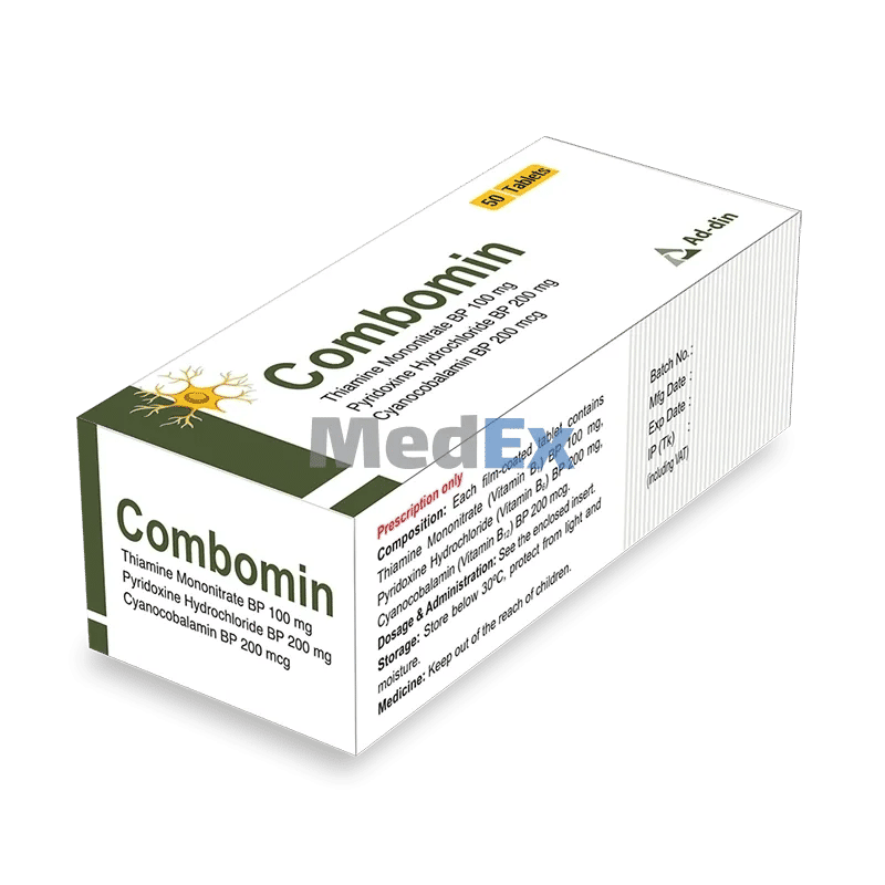 Combomin 100 mg+200 mg+200 mcg Packaging