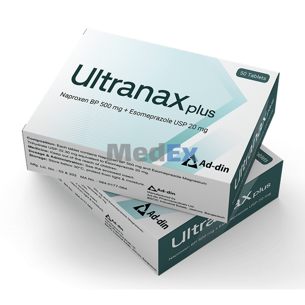 Ultranax Plus 500 mg+20 mg Packaging