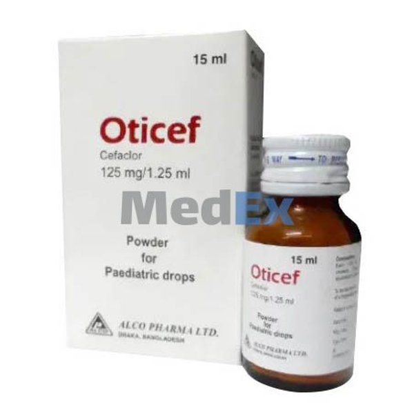 Oticef 125 mg/1.25 ml Packaging